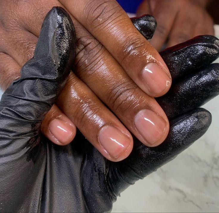 Stylish glossy manicure with a soft feminine finishing look